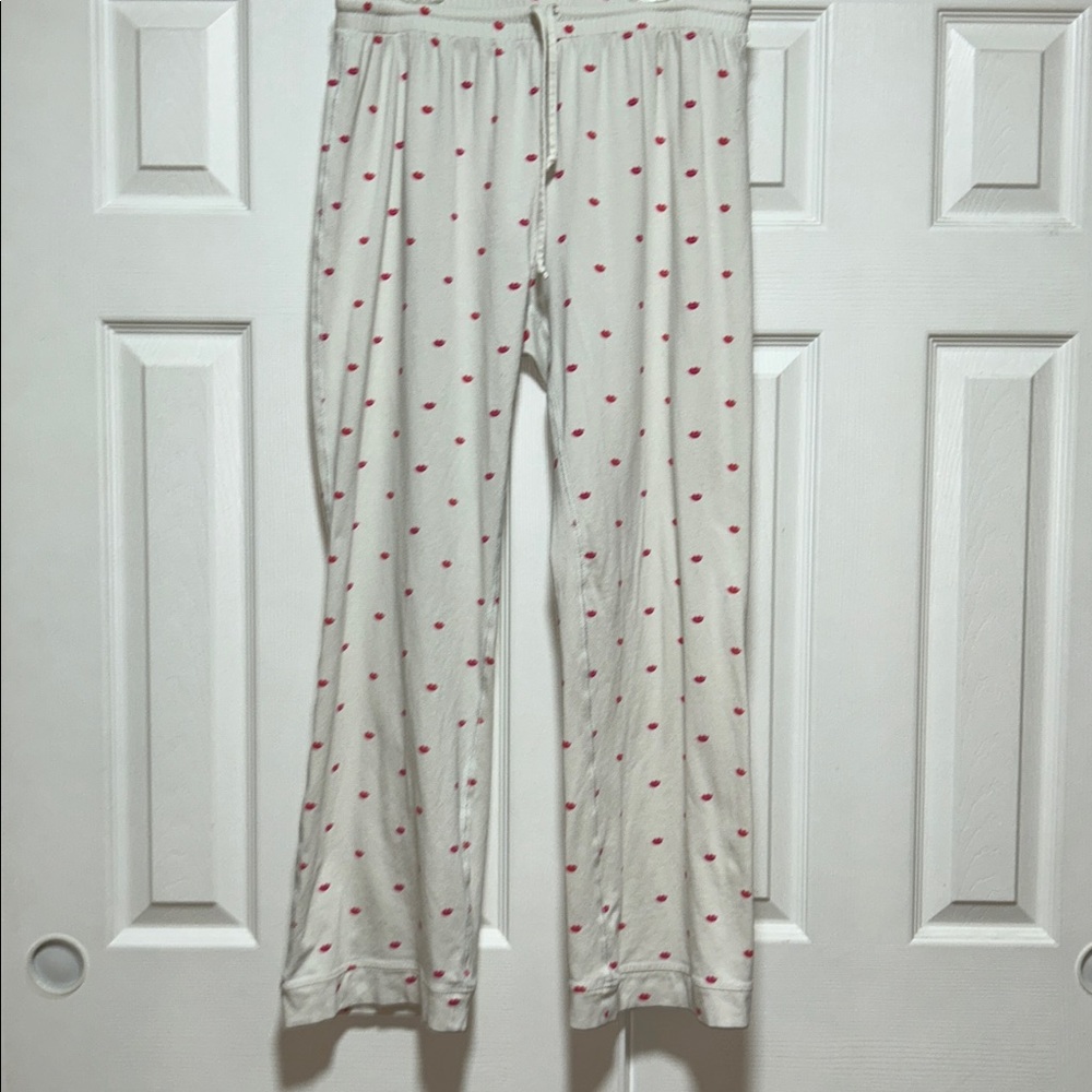 Marine Layer Antique White Kiss Print Cotton Modal PJ Pants - Size  Medium